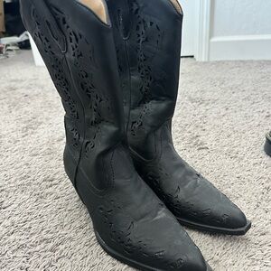 Black Western Leather Boots